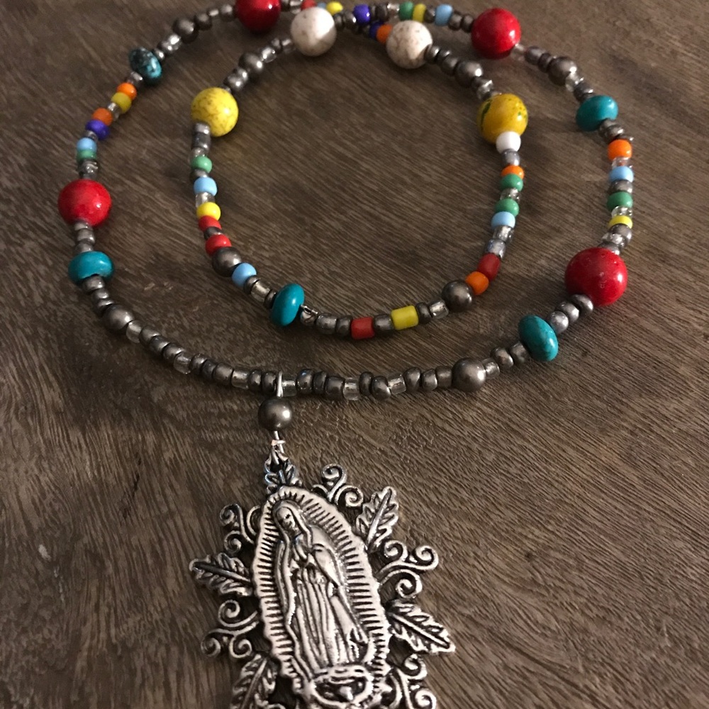 Handmade Guadalupe BOHO Charm Necklace 😍